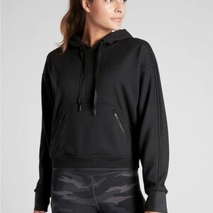 Athleta Recover Black Pullover Hoodie Sweatshirt Athleisure Sport Size XS